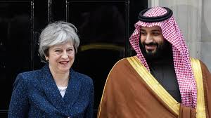 Premiärminister Theresa May med Prins MbS, Saudiarabien